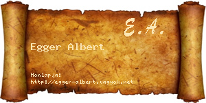 Egger Albert névjegykártya